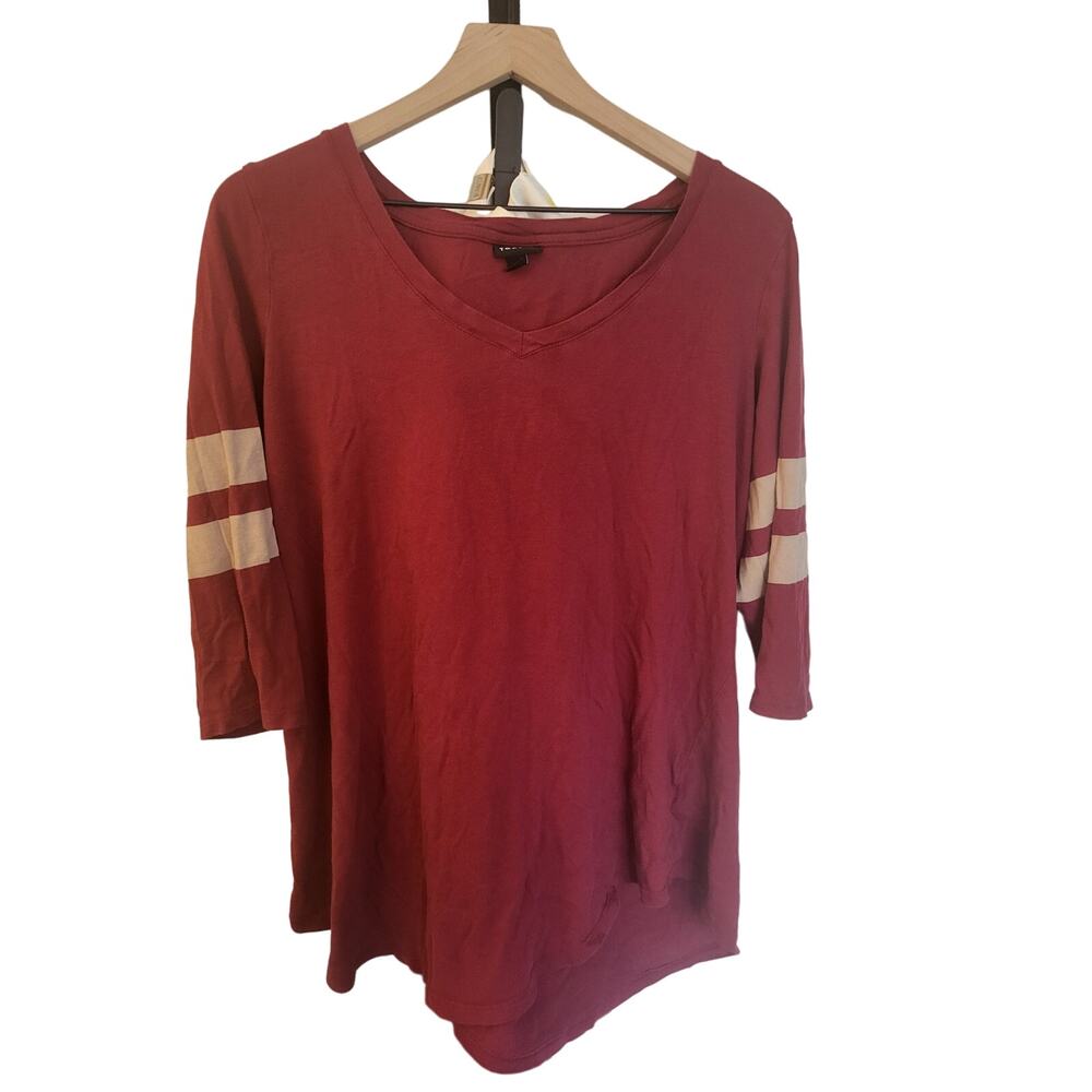 Torrid Burgundy 3/4 Sleeve Boyfriend Tee
